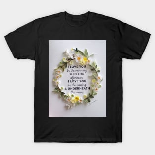 Printed Paper Quilling Art.Daisy flower wreath. Any Occasion. Anniversary. Birthday. Wedding. Mother&amp;#39;s day gift. Love card T-Shirt